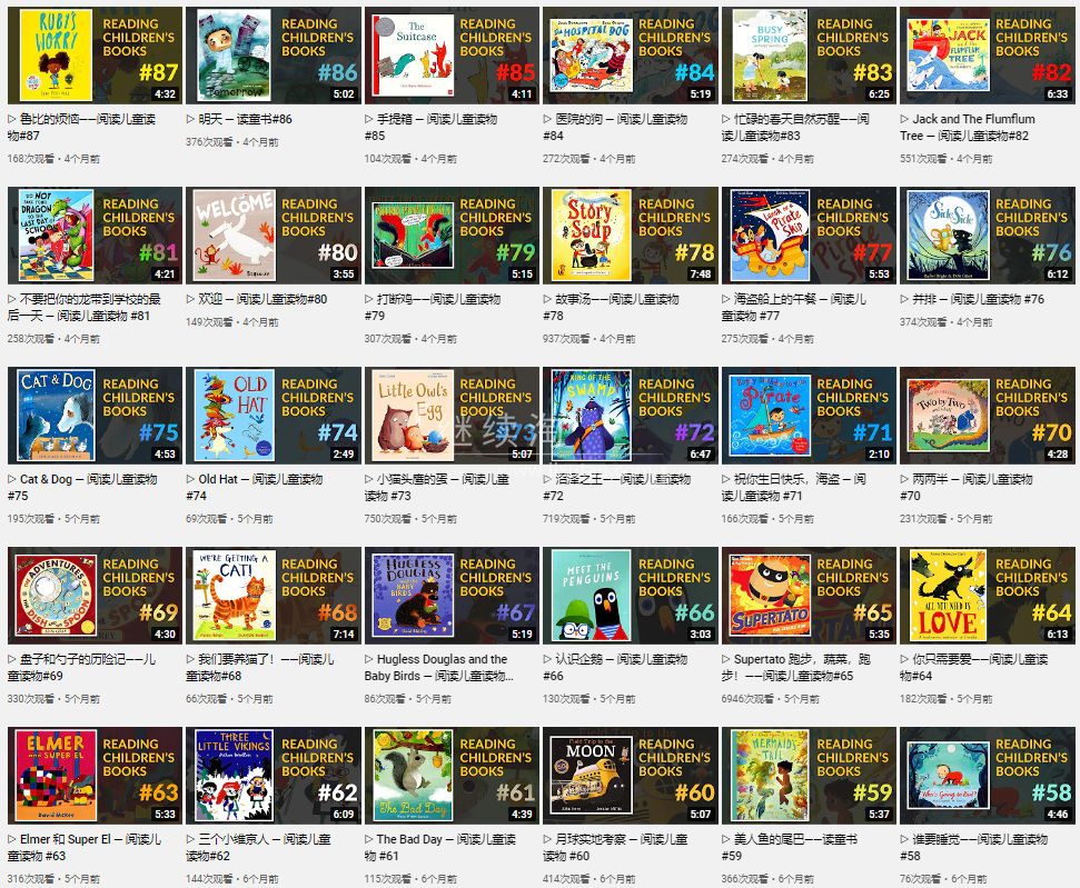 Youtube节目Reading Children's Books阅读儿童绘本读物故事书籍,，全101集，1080P高清视频带英文字幕，百度网盘下载！ | 继续淘