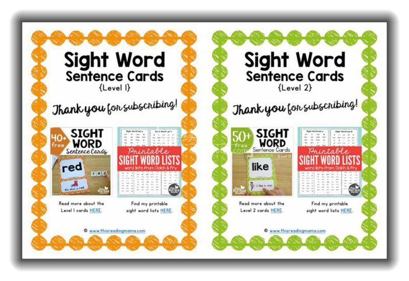 Sight Word Sentence Cards高频词卡片，5个级别电子版PDF ，百度网盘下载！ | 继续淘