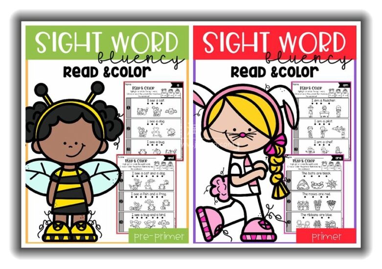 《Sight Word Fluency Read and Color》高频词阅读理解涂色练习册全三册高清PDF，百度网盘下载！ | 继续淘